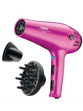 Conair Pink Cord Keeper 1875W Hair Dryer Blow Dryer - Diffuser Concentrator 1875